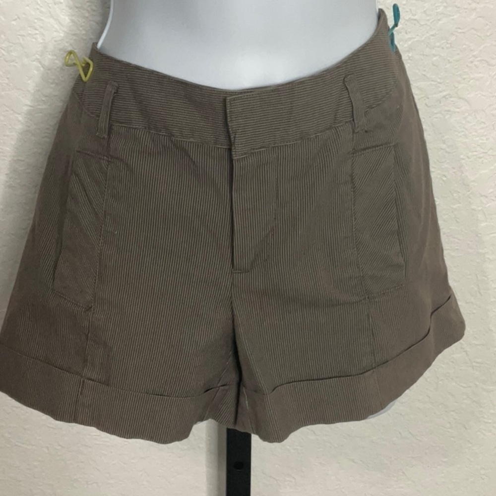 141- Daisy Fuentes NWOT Taupe Striped Shorts, Size 4